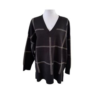 Philosophy Women's Black V-Neck 3/4 Sleeve Sweater Top NWT Size 1X